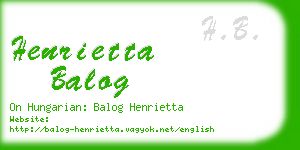 henrietta balog business card